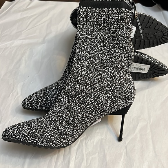 Kurt Geiger London Barbican Embellished Knit Heeled Boots - Picture 5 of 13
